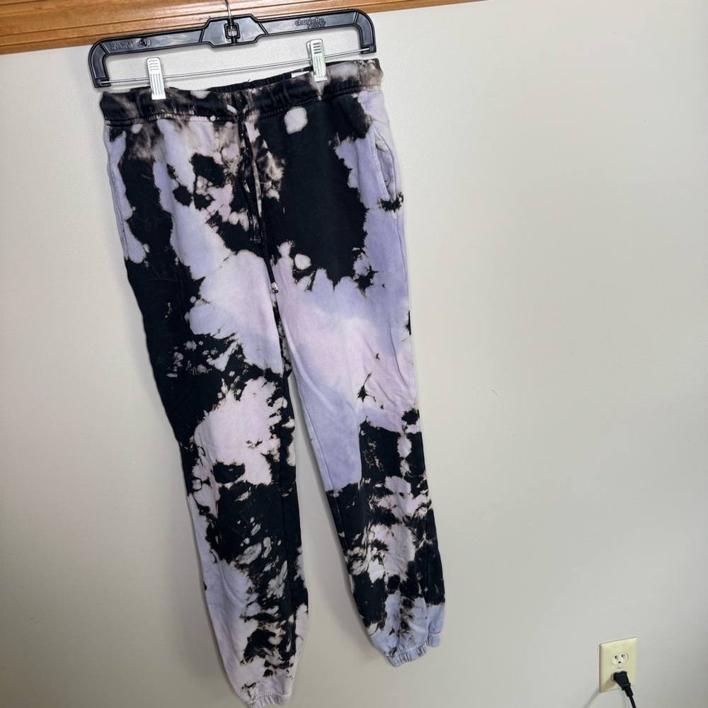 Cotton Citizen purple and black Tie-Dye Joggers medium